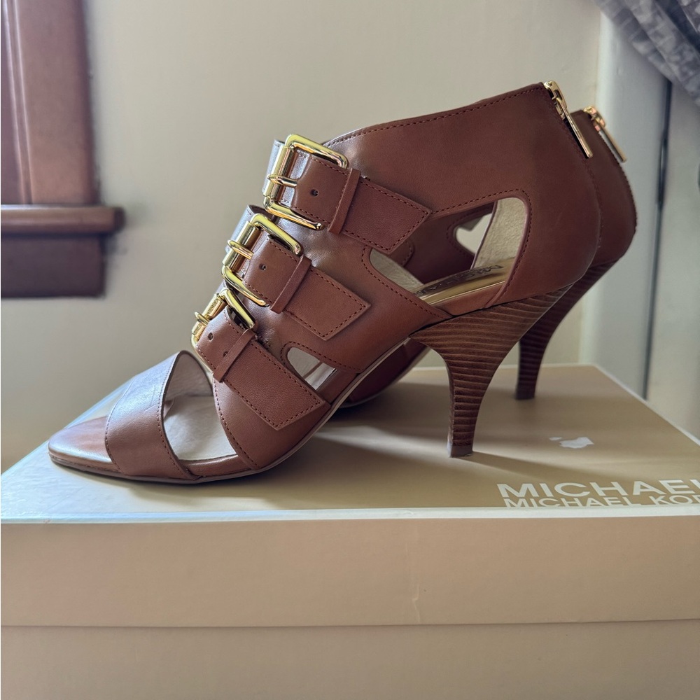 Michael Kors brown heel sandals